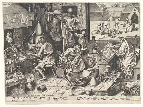 Achymisté, Pieter Bruegel starší, Metropolitní muzeum umění, původní lept