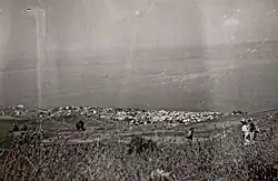 Tiberias a Galilejské jezero z výšin okolo Porije, cca r. 1940