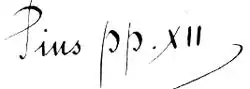 Podpis: Pius XII.