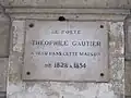 Pamětní deska v Paříži (Hôtel de Fourcy, Place des Vosges, Paris)
