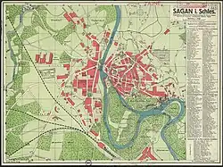 Mapa Zaháně z roku 1927