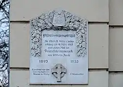 Pamětní deska vzniku pochodu ve vídeňské čtvrti Ober Sankt Veit