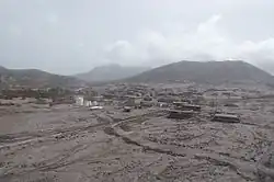Opuštěné město, následek sopečné erupce