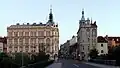 Vnější konec Rooseveltovy ulice, kde stála Saská brána