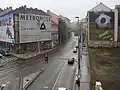 Pohled na Plzeňskou ulici od Strahovského tunelu