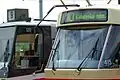 Tramvaje na pražské konečné Sídliště Řepy: linka 9 s pořadovým číslem 120 (dvacátá devítka, z vozovny Hloubětín), linka 10 s pořadovým číslem 415 (patnáctá desítka, z vozovny Pankrác)