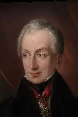 Podobizna knížete Klementa Václava Lothara Metternicha od Františka Weihla kolem roku 1830