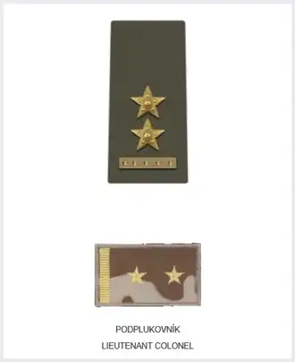 Hodnostní označení podplukovníka Armády ČR (OF4)
