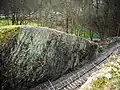 Geologický profil v zářezu trati 173