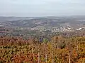 Wolfstein (uprostřed snímku) v Sebnitzském lese