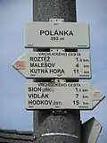Rozcestník v obci