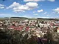 Pohled na město z vyhlídky ve Žďárské ulici