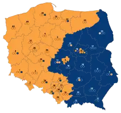 Výsledky polských parlamentních voleb do Senátu, 2007      Občanská platforma      Právo a spravedlnost