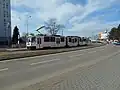 Tramvaj Tatra KT8D5N v zastávce Technické muzeum