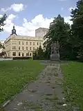 Místo, kde stál Německý dům, náměstí Dr. E. Beneše 555/6.