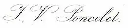 Jean-Victor Poncelet – podpis