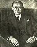 Portrét prof. arch. Václava Jeřábka od malíře Jana Smitala