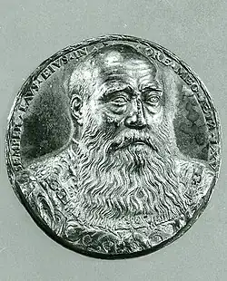 portrétní medaile Jiřího Bradatého, vévody Saského, stříbro (1537)