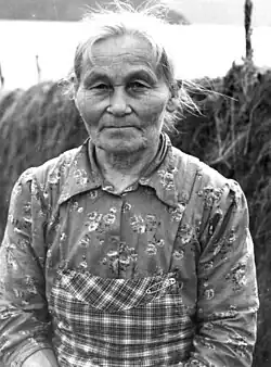 Portrett av en samekvinne, ukjent. Olderdalen, Kåfjord, Troms 1947 - Norsk folkemuseum