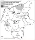 Mapa biskupských knížectví Łowiczkého a Pułtuskského a proboštského Knížectví sieluńského