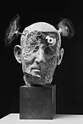 Poslanec, kombinovaná technika, r. 1992, v. 54 cm