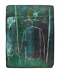 Prší cestou k Mouřenci, litografie, 87,8×67,2 cm