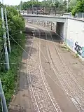 Podjezd pod Průmyslovou ulicí v závěrečném úseku trati