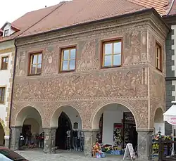Prachatice, Rumpálův dům (pohled z náměstí)