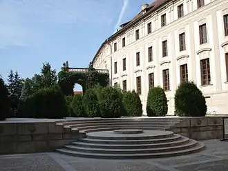 Schodiště mezi IV. nádvořím a Zahradou Na baště, 1930-1932