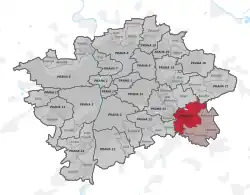 Praha 22 na mapě