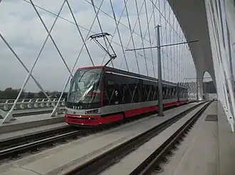 Tramvaj Škoda 15T na Trojském mostě - 2014