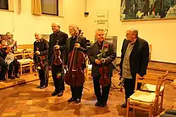 Koncert Stamicova kvarteta v pražském kostele U Jákobova žebříku spolu s hercem Janem Kačerem (2018)