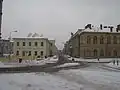 Zimní pohled do ulice od východu
