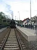 Kolejiště po rekonstrukci, nostalgický vlak vedený lokomotivou 464.008