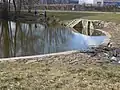 V pozadí strojírenský podnik, místo, kde původně stál cukrovar