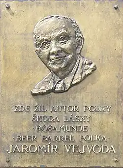 Pamětní deska Jaromíra Vejvody