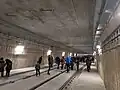 Trať v tunelu při dni otevřených dveří v listopadu 2022