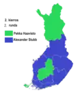 Mapa výsledků druhého kola podle volebních obvodů