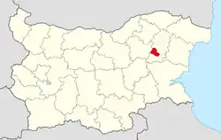 Obština na mapě Bulharska