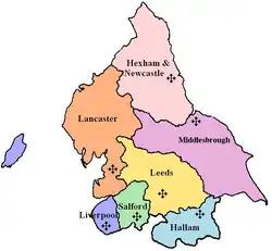 Arcidiecéze Liverpool na mapě