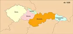 Země první Československé republiky do roku 1928