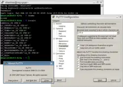 Screenshot oken Putty
