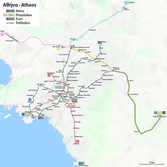 Mapa MHD v Athénách
