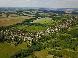Letecký pohled na Pusztaszentlászló