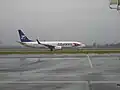 Boeing 737-800 společnosti Travel Service po přistání z Hurghady