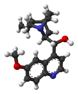 Kuličkový model chininu