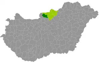 okres Rétság na mapě Maďarska