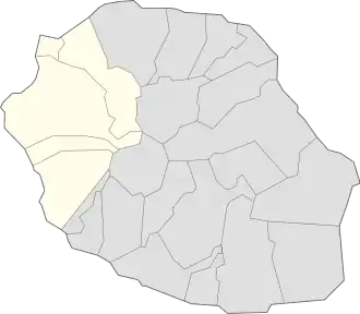 Arrondissement na mapě Réunionu