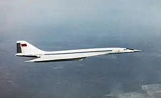 Prototyp Tu-144 za letu 1. února 1969