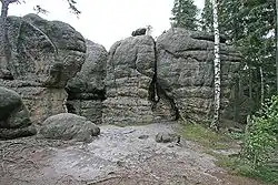Radkovské skály - skály u vyhlídky Baszta